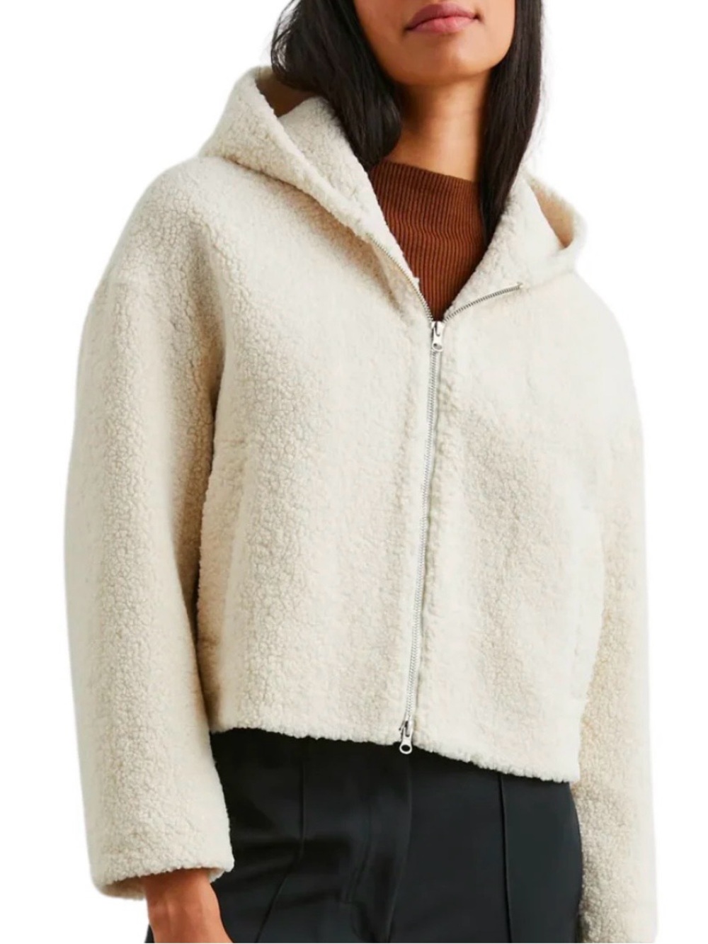 Rails Fabi Ivory Teddy Hooded Zip Coat